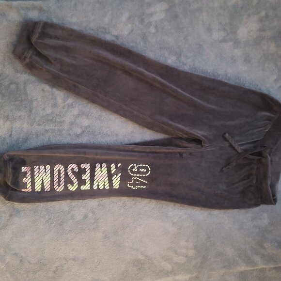 Girl's GEORGE 'AWESOME 94' charcoal sweatpants Size M (7-8) - Picture 1 of 2